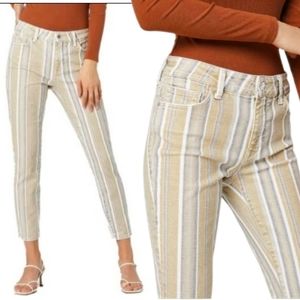 NWT Mavi Tess High Rise Skinny Ankle Jean, Natural Multi Color Stripes, Sz 27